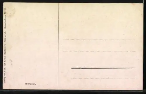 Künstler-AK Georg Mühlberg: Studentenleben, Bierduell