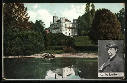 AK König Ludwig II., Motiv vom Starnberger See