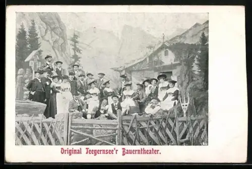 AK Tegernsee, Gruppenbild d. Trachtenkapelle d. Original Teegernsee`r Bauerntheaters