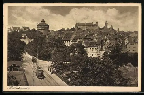 AK Nürnberg, Strassenbahn in der Hallertorpartie