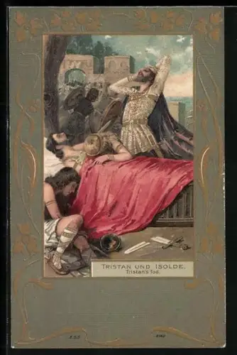 AK Tristan and Isolde, Death of Tristan, Jugendstil
