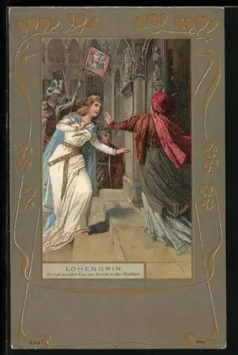 AK Lohengrin, Ortrude refuses Elsa entrance to the Abbey