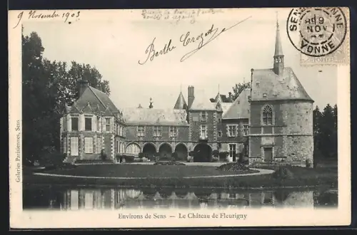 AK Fleurigny, Le Château de Fleurigny et son étang