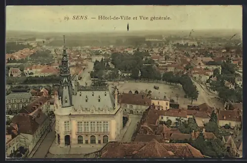AK Sens, Hôtel-de-Ville et Vue générale