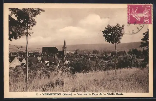 AK Vermenton /Yonne, Vue sur le Pays de la Vieille Route