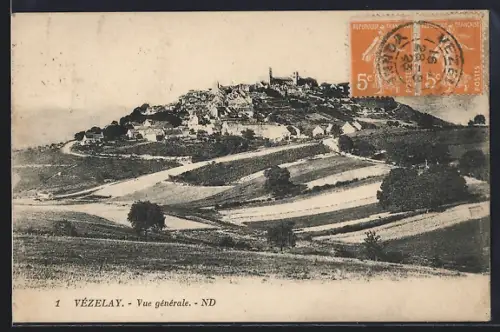AK Vézelay, Vue générale