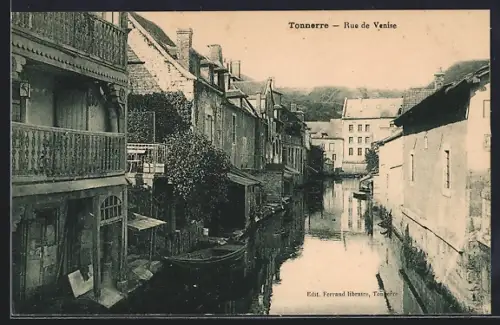 AK Tonnerre, Rue de Venise et le canal pittoresque