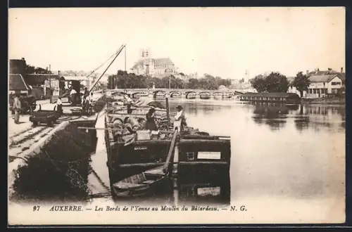 AK Auxerre, Les Bords de l`Yonne au Moulin du Batardeau