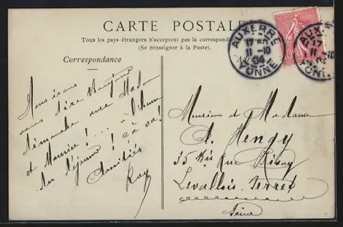 AK Auxerre, Vue générale prise du Pont de Gien