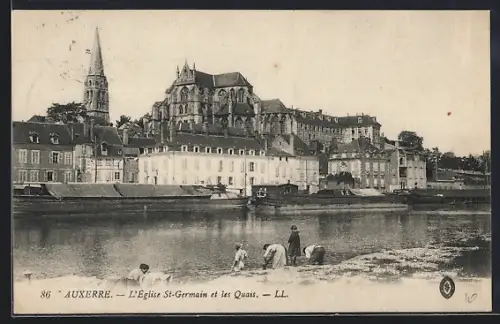 AK Auxerre, L`Église St-Germain et les Quais