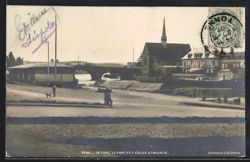 AK Sens, Le pont et l`église St-Maurice