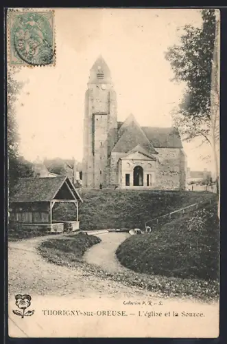 AK Thorigny-sur-Oreuse, L`église et la Source