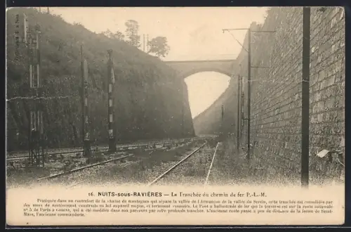 AK Nuits-sous-Ravières, La Tranchée du chemin de fer P.-L.-M