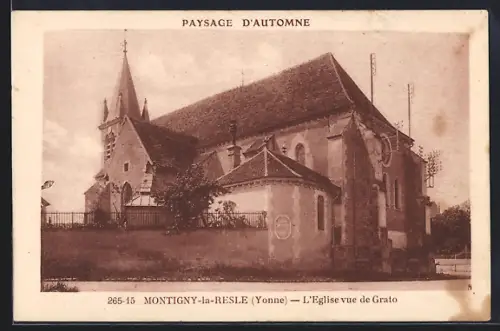 AK Montigny-la-Resle /Yonne, L`Église vue de Grato