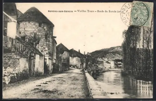 AK Noyers-sur-Serein, Vieilles Tours, Bords du Serein