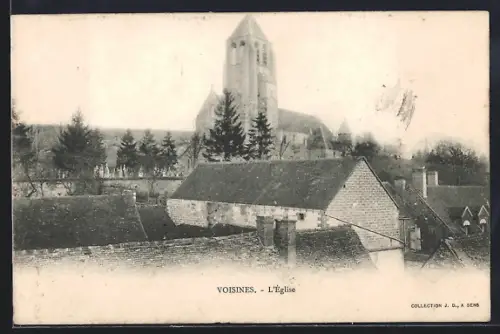 AK Voisines, L`église et les toits de la ville