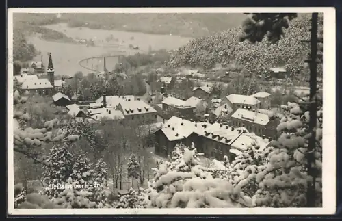 AK Weissenbach /Tr., Teilansicht mit Strassenpartie im Winter
