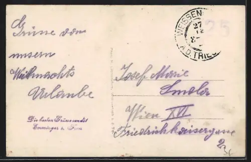 AK Weissenbach /Tr., Teilansicht mit Strassenpartie im Winter