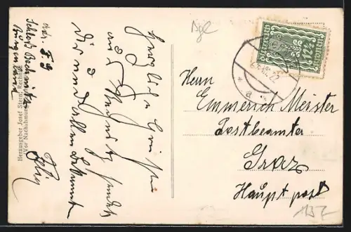 AK Rechnitz, Teilansicht mit der Kirche