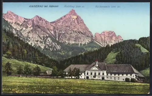 AK Admont, Kaiserau mit Kaibling und Reichenstein