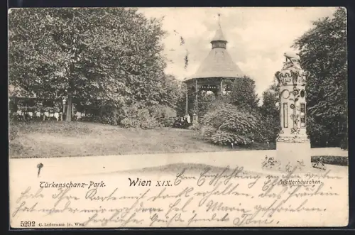AK Wien, Wetterhäuschen und Pavillon im Türkenschanz-Park