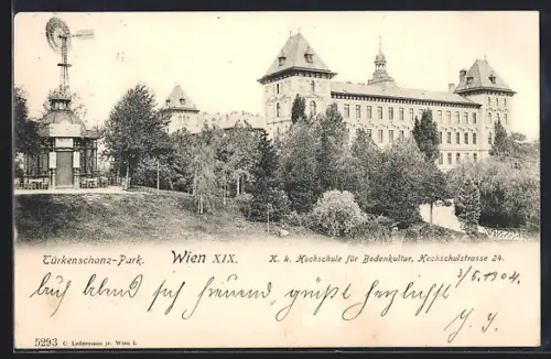 AK Wien XIX, Türkenschanz-Park, k. k. Hochschule für Bodenkultur