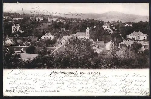 AK Wien, Pötzleinsdorf, Teilansicht mit Kirche