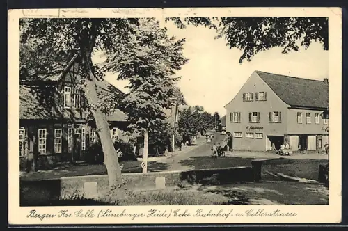 AK Bergen /Celle, Ecke Bahnhof- und Cellerstrasse