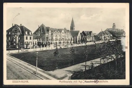 AK Essen-Ruhr, Moltkeplatz, Kgl. Maschinenbauschule