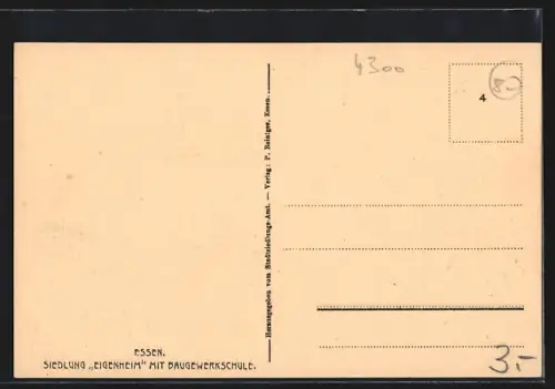 AK Essen, Siedlung Eigenheim, Baugewerkschule