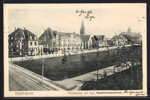 AK Essen-Ruhr, Moltkeplatz, Kgl. Maschinenbauschule
