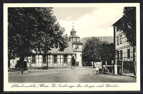 AK Allendorf a. d. Werra, Am Anger mit Kirche