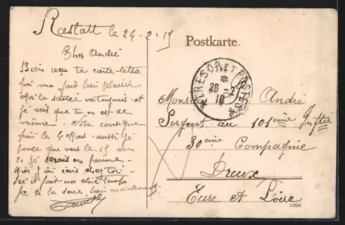 AK Rastatt, Kaiserstrasse mit Rathaus