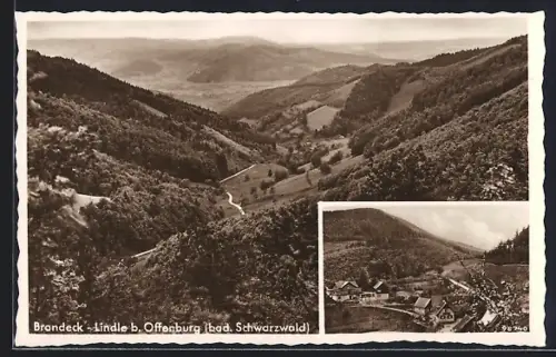 AK Brandeck-Lindle b. Offenburg, Talblick, Gasthaus Brandeck-Lindle, Bes. Anton Kimmig