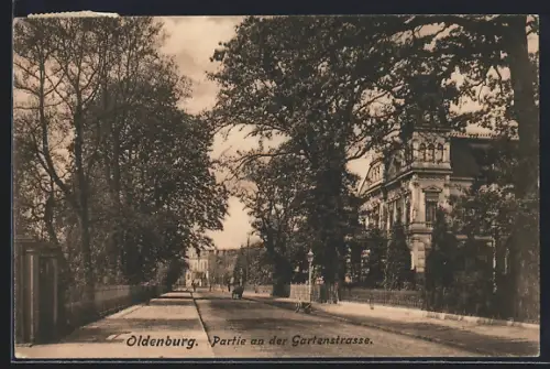 AK Oldenburg / O., Partie an der Gartenstrasse
