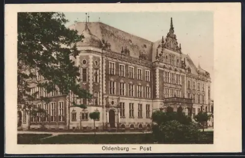 AK Oldenburg / O., Post vom nahen Park gesehen