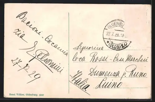 AK Oldenburg / O., Strasse am Postamt