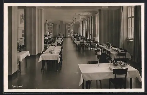 AK Deggendorf i. Bayer. Wald, Sanatorium a. Hausstein, Speisesaal