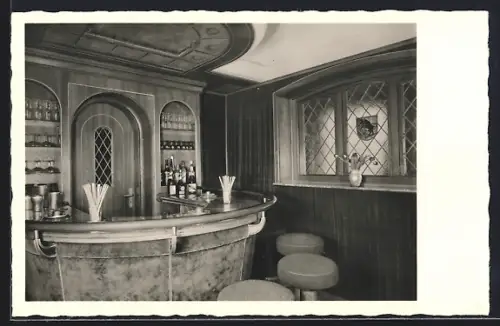 Foto-AK Delmenhorst bei Bremen, Central-Hotel, Hotel-Bar Zum schwarzen Ochsen, Inh. Willy Schmalz und Rudolf Vath