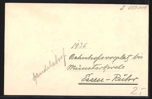 AK Essen-Ruhr, Bahnhofsplatz, Handelshof, Münsterstrasse