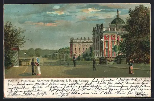 Lithographie Potsdam, Sommer-Residenz des Kaisers
