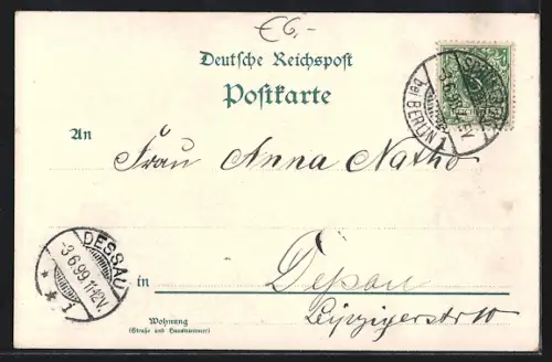 Lithographie Berlin, Unter den Linden, Denkmal Friedrich d. Gr.
