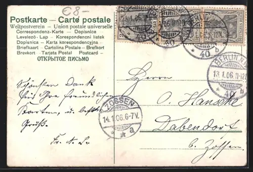 Lithographie Berlin, Von-Stein-Denkmal, Dönhoffplatz