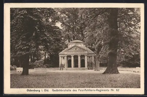 AK Oldenburg i. Old., Gedächtnishalle des Feld-Artillerie-Regiments Nr. 62