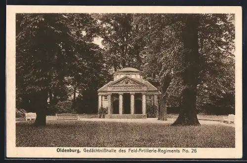 AK Oldenburg / O., Gedächtnishalle des Feld-Artillerie-Regiments No. 26