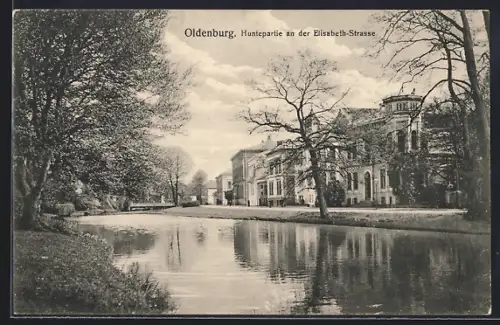 AK Oldenburg / O., Huntepartie an der Elisabeth-Strasse