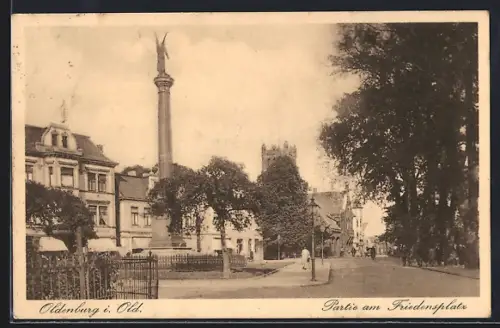 AK Oldenburg i. Old., Partie am Friedensplatz