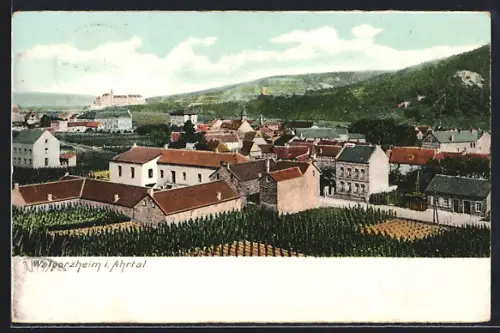 AK Walporzheim i. Ahrtal, Ortsansicht mit umliegenden Hügeln