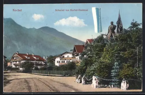 AK Kochel, Schmied von Kochel-Denkmal