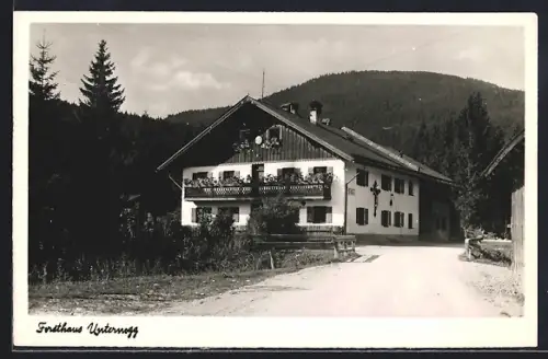 AK Saulgrub, Forsthaus Unternogg gegen die Berge